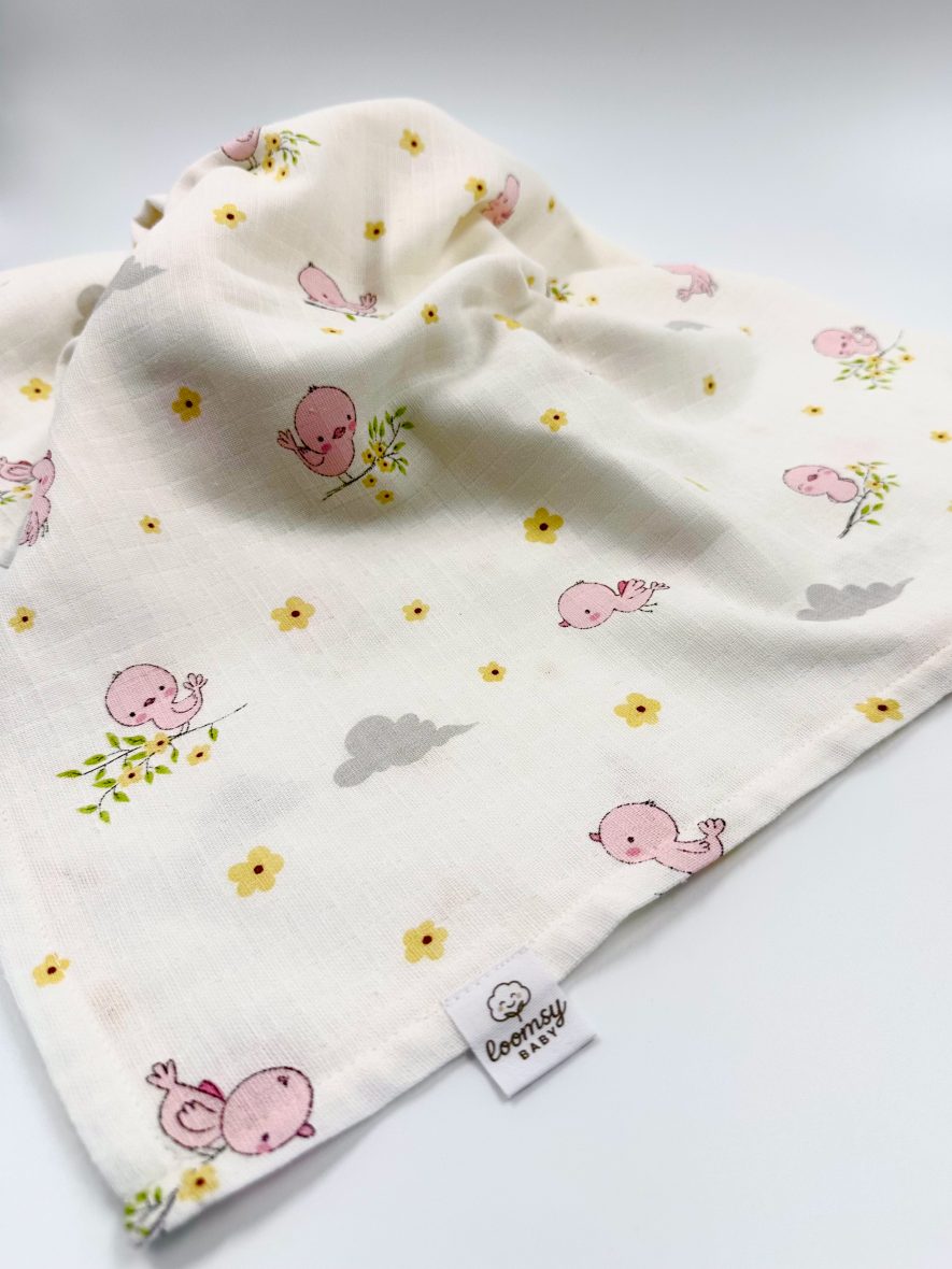Müslin Bebek Örtüsü – Little Pink Wings